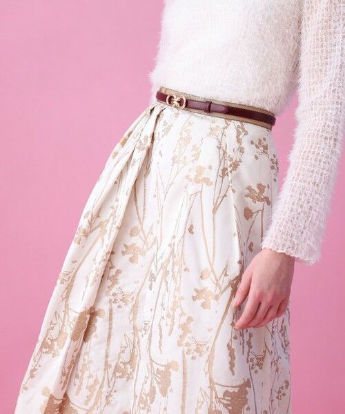 ANAYI / アナイ ロング・マキシ丈スカート | シルエットフラワージャガードタックスカート | 詳細5