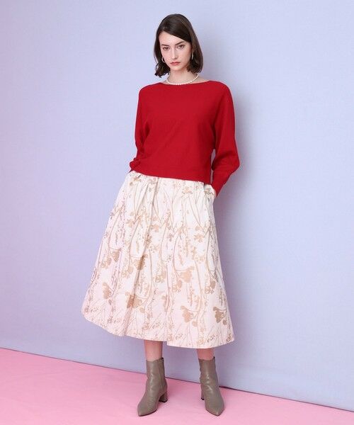 ANAYI / アナイ ロング・マキシ丈スカート | シルエットフラワージャガードタックスカート | 詳細8