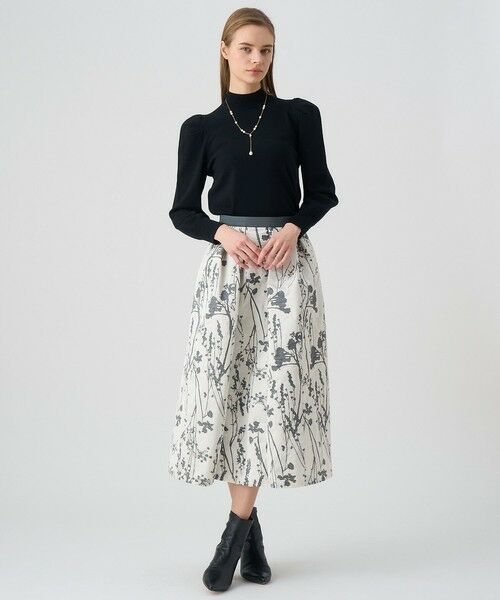 ANAYI / アナイ ロング・マキシ丈スカート | シルエットフラワージャガードタックスカート | 詳細13