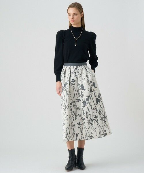 ANAYI / アナイ ロング・マキシ丈スカート | シルエットフラワージャガードタックスカート | 詳細12