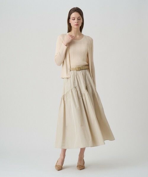 ANAYI / アナイ ロング・マキシ丈スカート | タフタ切替えティアード スカート | 詳細2