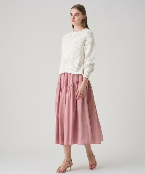 ANAYI / アナイ ロング・マキシ丈スカート | タフタ切替えティアード スカート | 詳細6