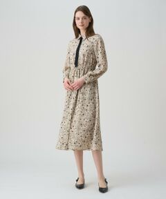 ANAYI / アナイ ミニ丈・ひざ丈ワンピース | ドローイングフラワープリントシャツ ワンピース