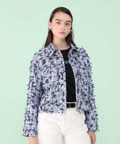 ANAYI / アナイ その他アウター | 【セットアップ対応商品】ネイビーリボンツイードブルゾン