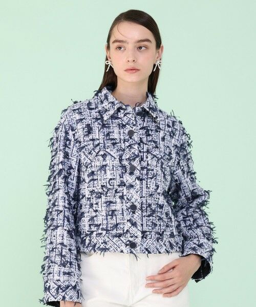 ANAYI / アナイ その他アウター | 【セットアップ対応商品】ネイビーリボンツイードブルゾン | 詳細1