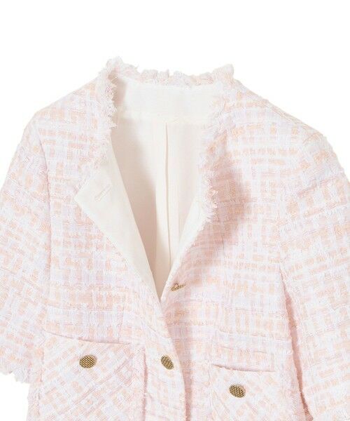 ANAYI / アナイ その他アウター | サーモンピンクツイード半袖 ジャケット | 詳細10