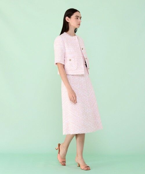 ANAYI / アナイ その他アウター | サーモンピンクツイード半袖 ジャケット | 詳細2