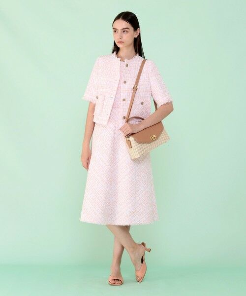 ANAYI / アナイ その他アウター | サーモンピンクツイード半袖 ジャケット | 詳細3