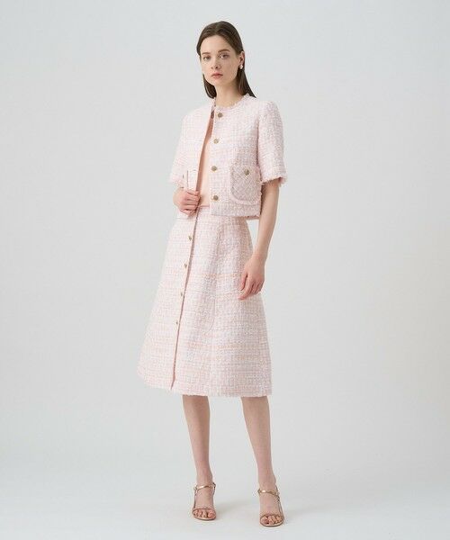 ANAYI / アナイ その他アウター | サーモンピンクツイード半袖 ジャケット | 詳細7