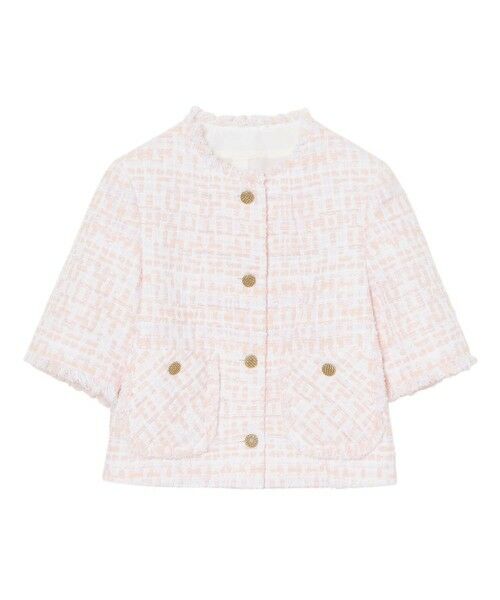 ANAYI / アナイ その他アウター | サーモンピンクツイード半袖 ジャケット | 詳細8