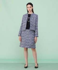 ANAYI / アナイ ロング・マキシ丈スカート | ブルーミックスツイードタイト スカート