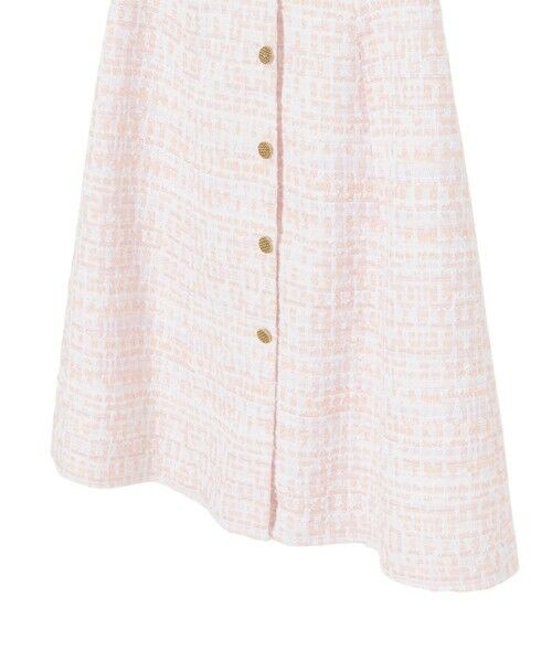 ANAYI / アナイ ミニ・ひざ丈スカート | サーモンピンクツイード前釦 スカート | 詳細6