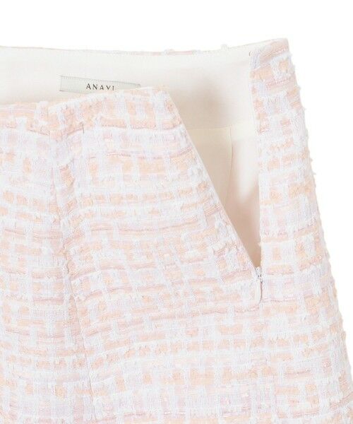ANAYI / アナイ ミニ・ひざ丈スカート | サーモンピンクツイード前釦 スカート | 詳細7