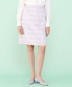 ANAYI / アナイ ミニ・ひざ丈スカート | 【セットアップ対応商品】パステルツイード台形スカート