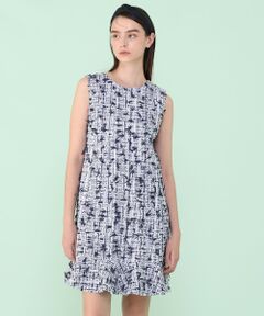 ANAYI / アナイ ロング・マキシ丈ワンピース | 【セットアップ対応商品】ネイビーリボンツイードフリル ワンピース