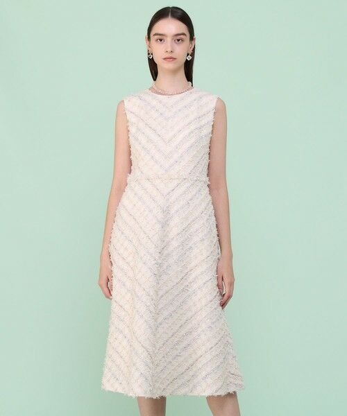 ANAYI/アナイ ペールトーンツイードバイヤス ワンピース beige (11) 38 ANAYI/アナイ ペールトーンツイードバイヤス ワンピース beige (11) 38