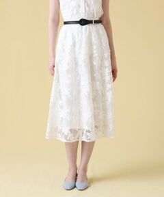 ANAYI / アナイ ロング・マキシ丈スカート | 【セットアップ対応商品】メッシュフラワーフレア スカート