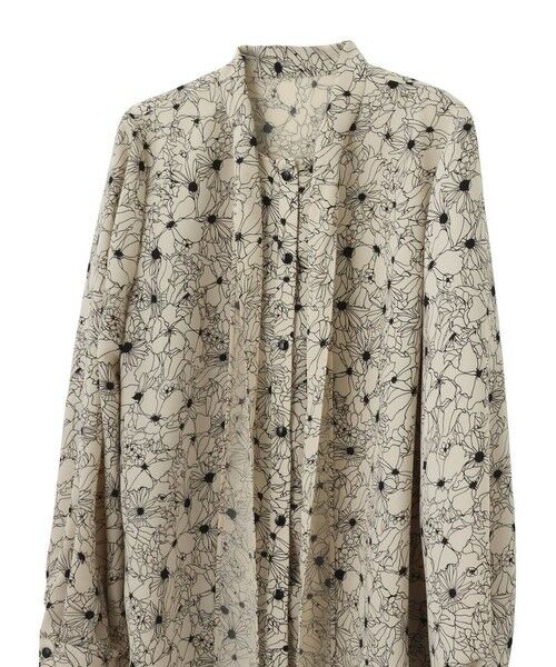 【576】アナイ　グラフィカルフラワープリントタイ　ブラウス　38　B 576】アナイ グラフィカルフラワープリントタイ ブラウス 38 B