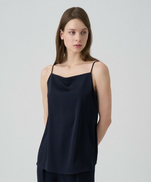 ANAYI/アナイ 【セットアップ対応商品】ストレッチサテンキャミソール ブラウス navy (65) 38 ANAYI/アナイ 【セットアップ対応商品】ストレッチサテンキャミソール ブラウス navy (65) 38