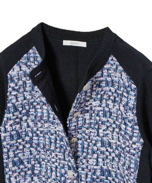 ANAYI / アナイ カーディガン・ボレロ | ブルーミックスツイードコンビ カーディガン | 詳細7