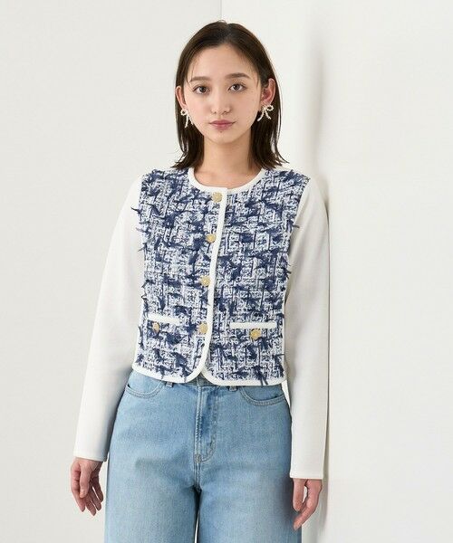 ANAYI / アナイ カーディガン・ボレロ | ネイビーリボンツイード カーディガン | 詳細5