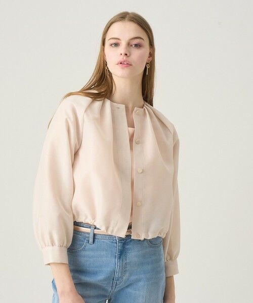 ANAYI/アナイ ハードオーガンジーノーカラーブルゾン beige (11) 38 ANAYI/アナイ ハードオーガンジーノーカラーブルゾン beige (11) 38