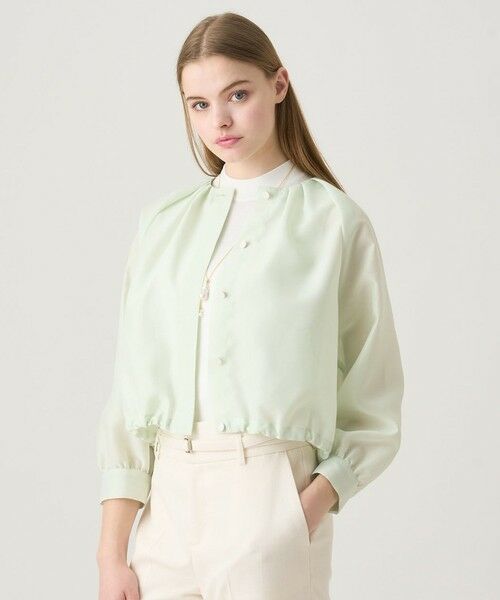 ANAYI/アナイ ハードオーガンジーノーカラーブルゾン mint green (73) 38 ANAYI/アナイ ハードオーガンジーノーカラーブルゾン mint green (73) 38