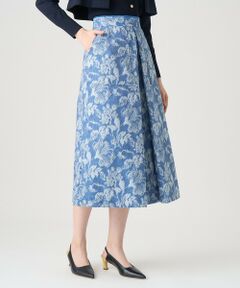 もあな セール】 デニムフラワージャガードポケットスカート （ロング