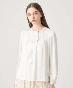 ヴィンテージサテンラッフルブラウス