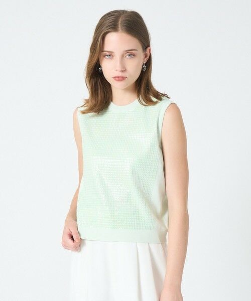 ANAYI / アナイ ニット・セーター | スパンコールエンブロイダリー プルオーバー(mint green (73))