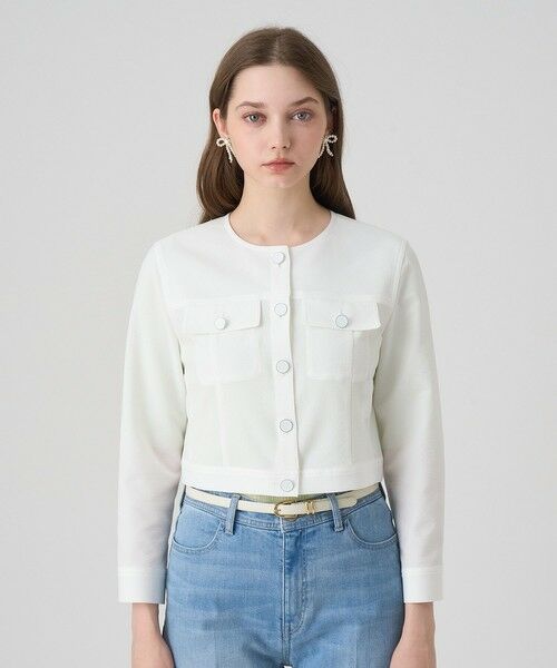 ANAYI / アナイ その他アウター | サッカーストレッチクロップドブルゾン | 詳細1