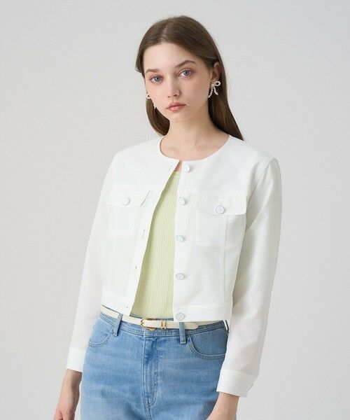 ANAYI / アナイ その他アウター | サッカーストレッチクロップドブルゾン | 詳細4