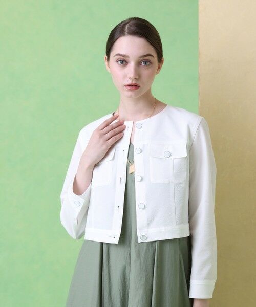 ANAYI / アナイ その他アウター | サッカーストレッチクロップドブルゾン | 詳細5