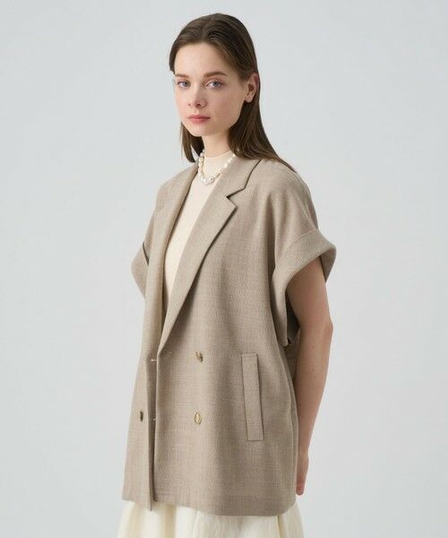 ANAYI / アナイ テーラードジャケット | 【セットアップ対応商品】カラミリネンライクフレンチスリーブ ジャケット | 詳細5