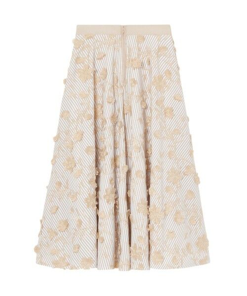 ANAYI / アナイ ミニ・ひざ丈スカート | ストライプフラワー刺繍フレア スカート | 詳細7