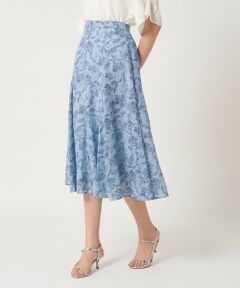 ANAYI / アナイ ミニ・ひざ丈スカート | 【セットアップ対応商品】リーフカリグラフィープリントマチフレア スカート