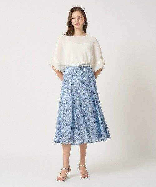 ANAYI / アナイ ミニ・ひざ丈スカート | 【セットアップ対応商品】リーフカリグラフィープリントマチフレア スカート | 詳細18