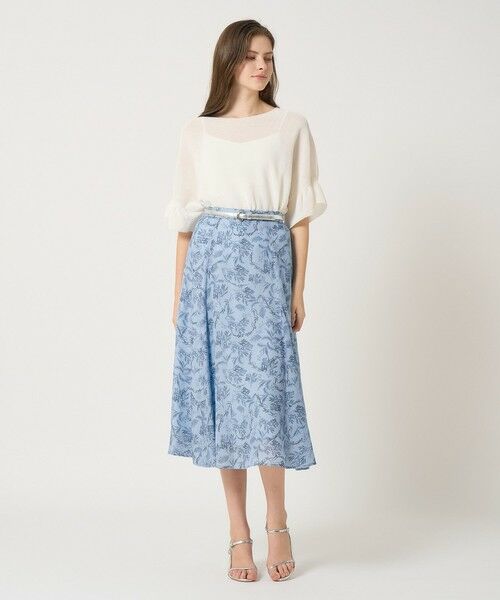 ANAYI / アナイ ミニ・ひざ丈スカート | 【セットアップ対応商品】リーフカリグラフィープリントマチフレア スカート | 詳細20