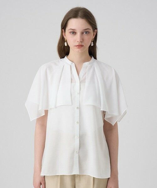 ANAYI / アナイ シャツ・ブラウス | スパンローンケープラッフルブラウス | 詳細1