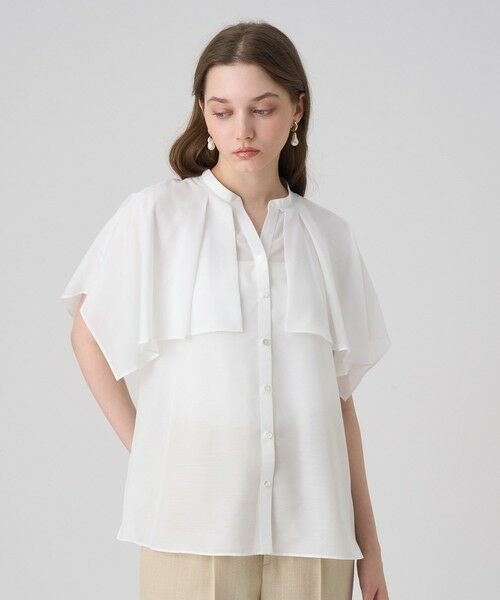 ANAYI/アナイ スパンローンケープラッフルブラウス white (01) 38 ANAYI/アナイ スパンローンケープラッフルブラウス white (01) 38