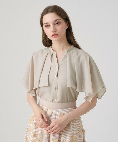 ANAYI/アナイ スパンローンケープラッフルブラウス beige (11) 36 ANAYI/アナイ スパンローンケープラッフルブラウス beige (11) 36