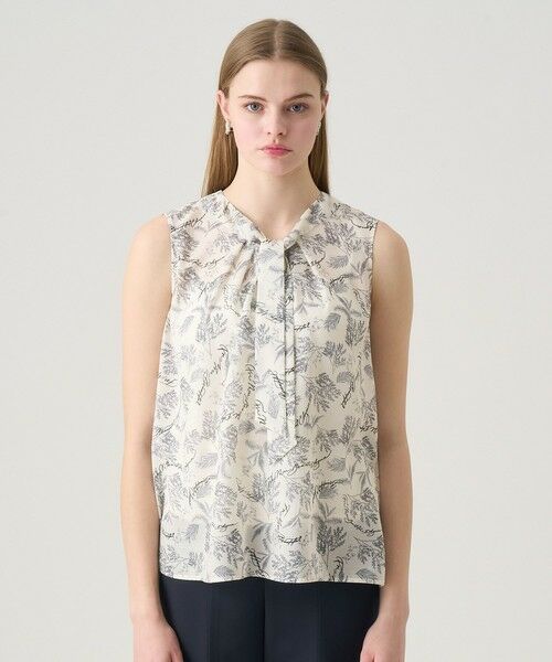 ANAYI / アナイ シャツ・ブラウス | 【セットアップ対応商品】リーフカリグラフィープリントタイ ブラウス | 詳細1