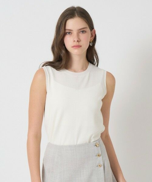 ANAYI / アナイ ニット・セーター | シルクコットンボックスノースリーブプルオーバー | 詳細1