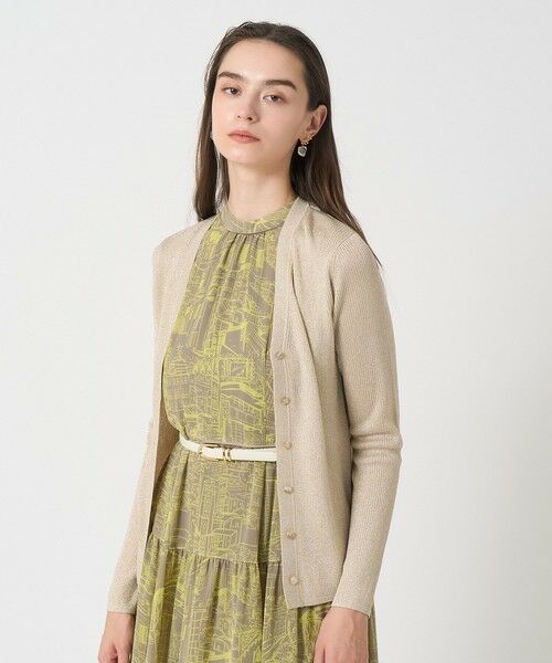 ANAYI / アナイ カーディガン・ボレロ | ラメリブVネック カーディガン(gold (30))