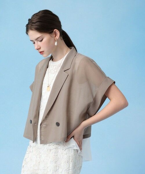 ANAYI / アナイ テーラードジャケット | シアーオーガンフレンチスリーブ ジャケット(mocha (85))