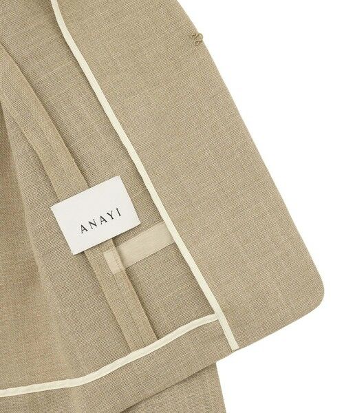 ANAYI / アナイ ノーカラージャケット | 【セットアップ対応商品】カラミリネンライクノーカラージャケット | 詳細7