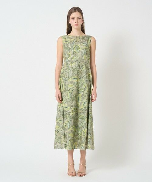 ANAYI / アナイ ドレス | リーフプリントボートネック ワンピース | 詳細1