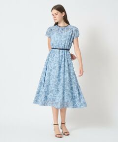 ANAYI / アナイ ロング・マキシ丈ワンピース | リーフカリグラフィープリントベルト付きワンピース