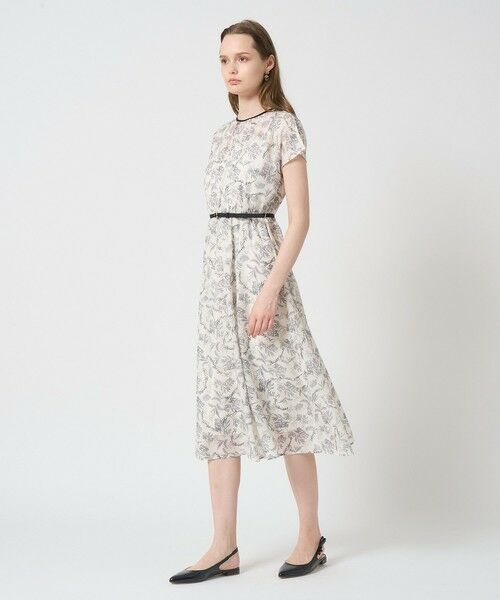ANAYI / アナイ ロング・マキシ丈ワンピース | リーフカリグラフィープリントベルト付きワンピース | 詳細3