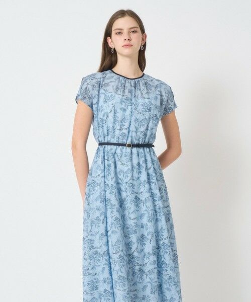 ANAYI / アナイ ロング・マキシ丈ワンピース | リーフカリグラフィープリントベルト付きワンピース | 詳細14